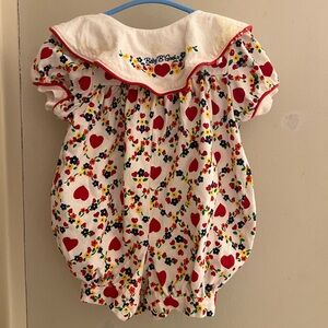 90s vintage baby b’gosh Floral Love Heart Bubble Romper